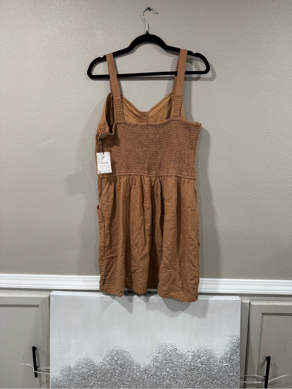 NWT Women’s Brown Tank Dress with Button Front - Picture 5 of 6